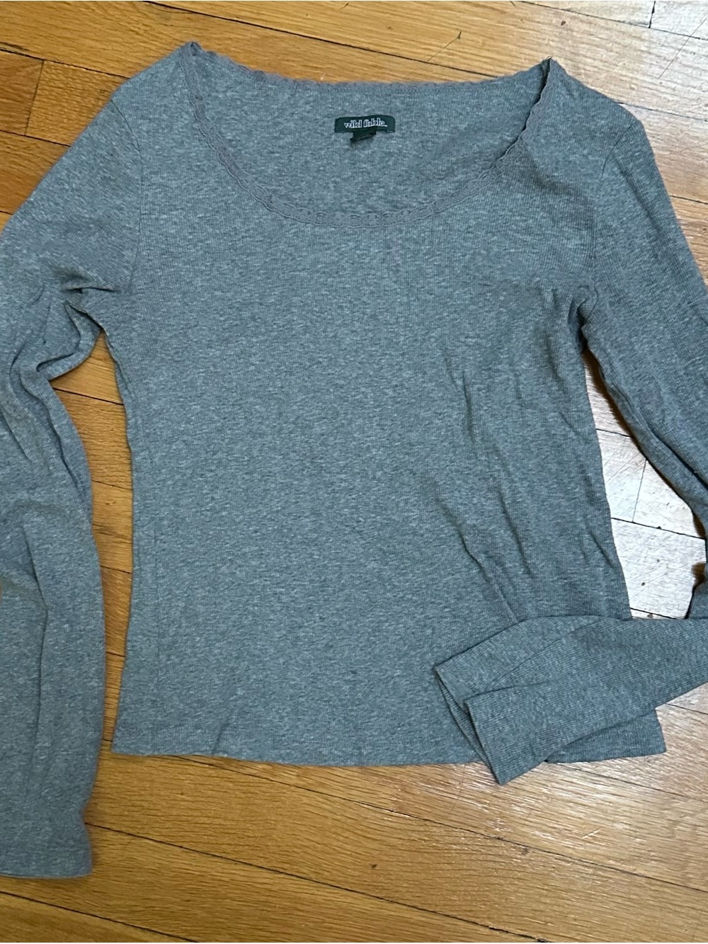 wild fable Heather Gray Scoop Neck Long Sleeve Tee